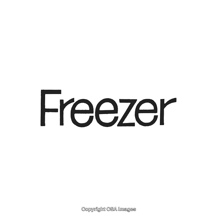Stylized Minimalist Text Depicting the Word 'Freezer' in Black on White Background