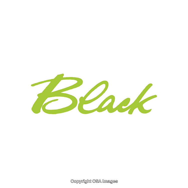 Bold Green 'Black' Text on Clean White Background