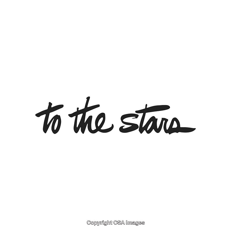 Inspirational Handwritten Phrase Featuring 'To the Stars' Slogan in Black Style