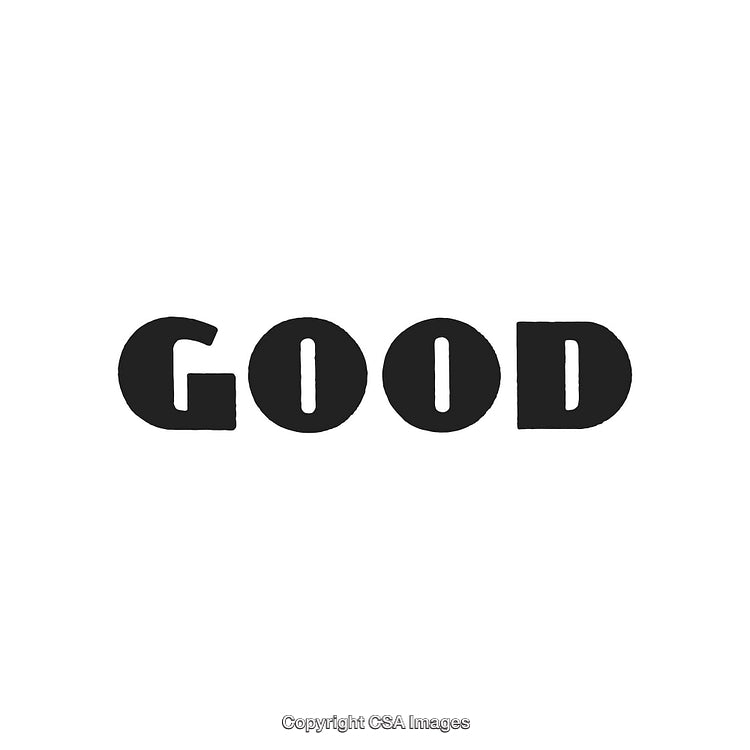 Black Typography Featuring the Word 'Good' in Bold Text Design