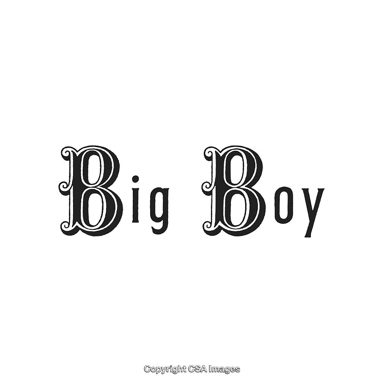 Vintage Styled Text Displaying the Phrase 'Big Boy' in Elegant Font