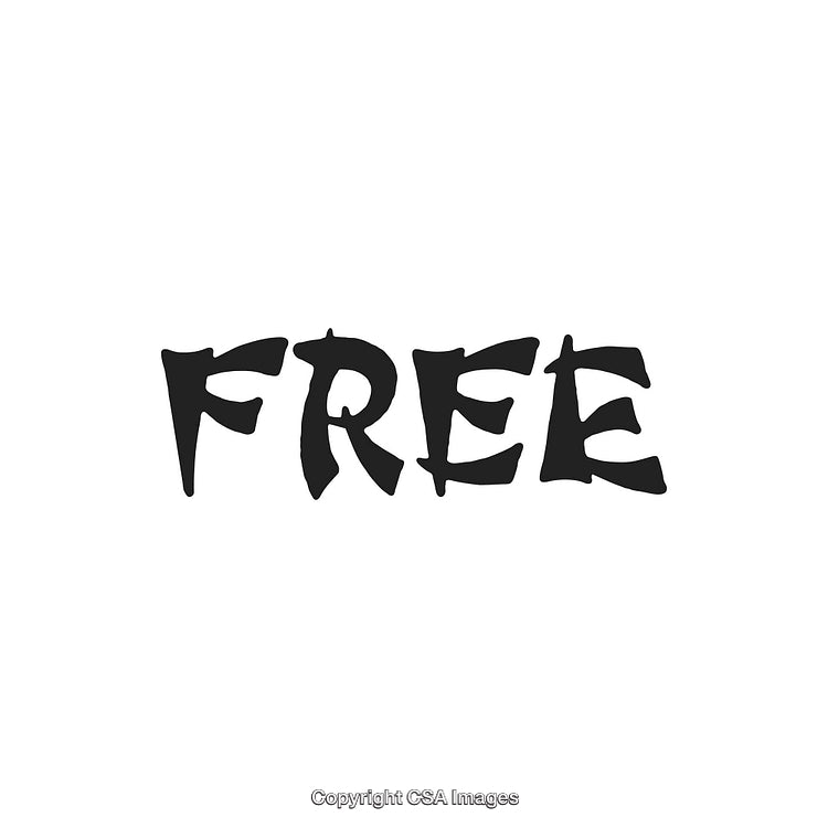 Bold Typography Display of the Word 'Free' on White Background