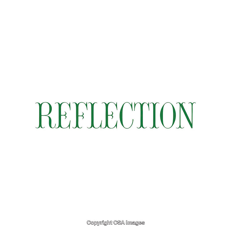 Green Reflection Word Art on a White Background in Stylish Font