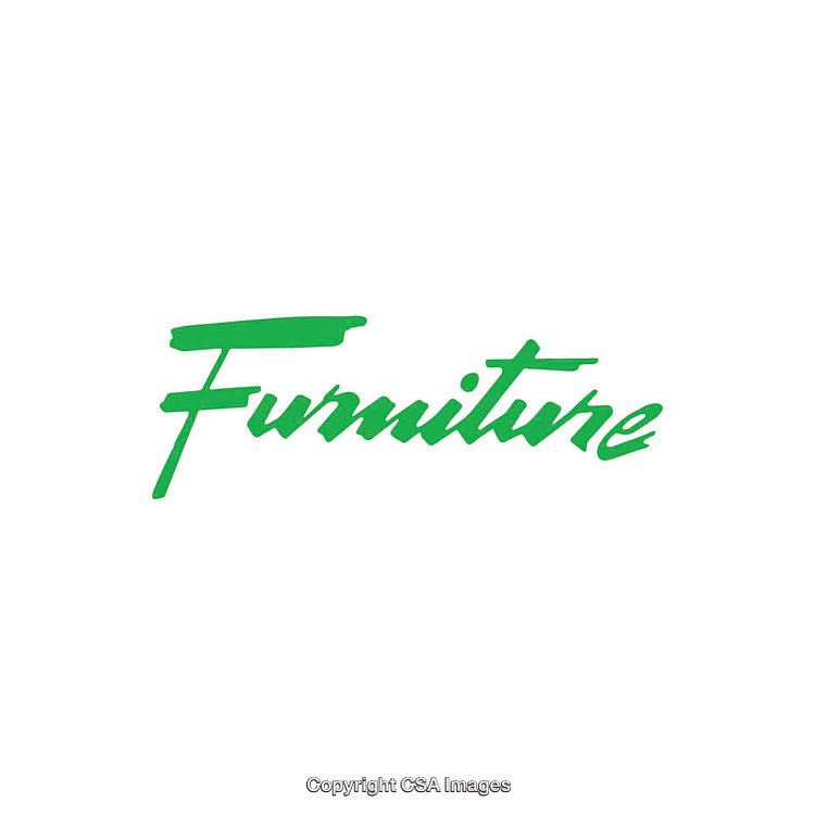 Stylized Green Furniture Text Logo on a Clean White Background