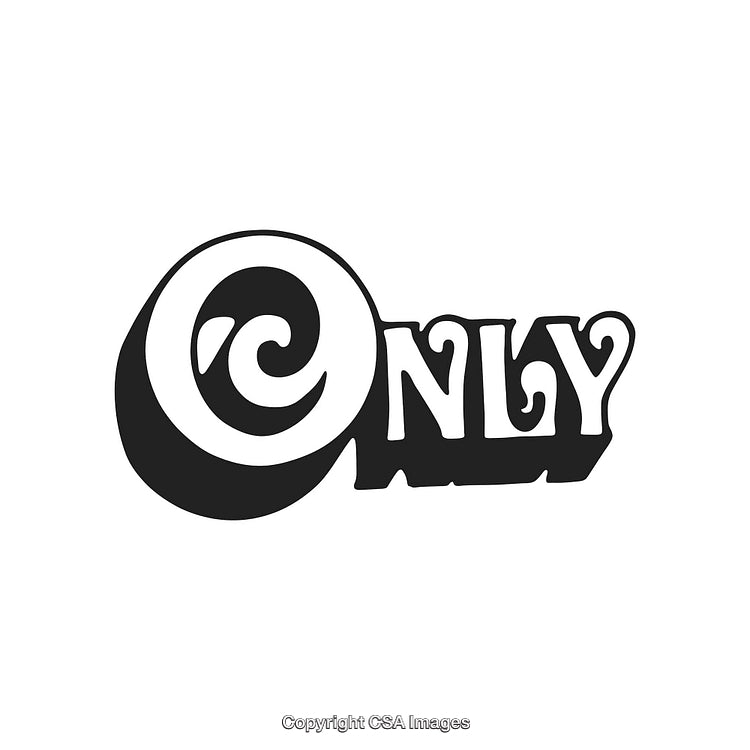 Creative Black and White Bold Typography Word Logo Design Illustration