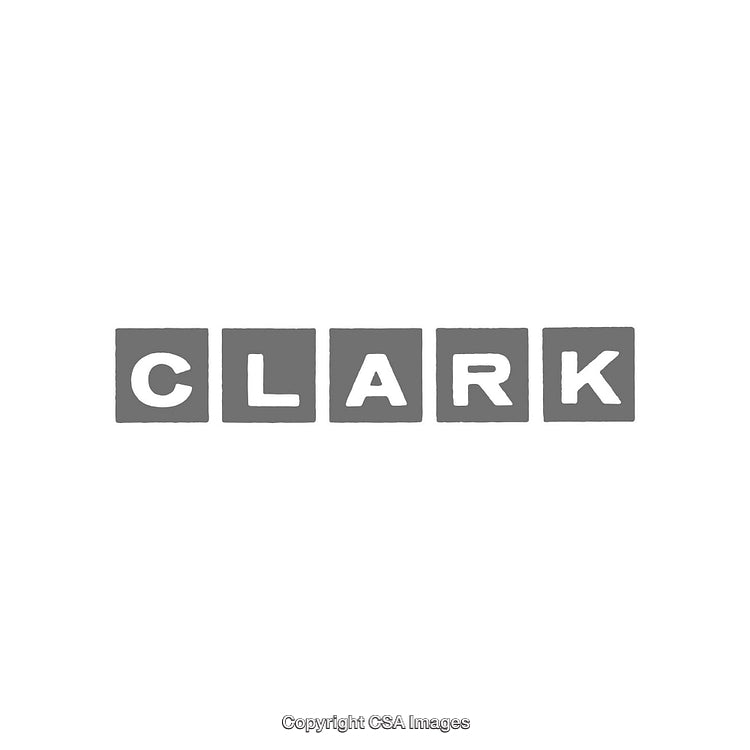 Monochromatic Text Design of the Word 'Clark' in Grey on White Background
