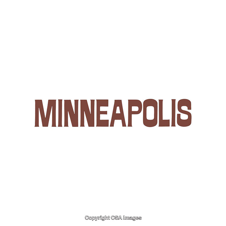 Minimalistic Design Featuring Minneapolis in Bold Brown Text on White Background