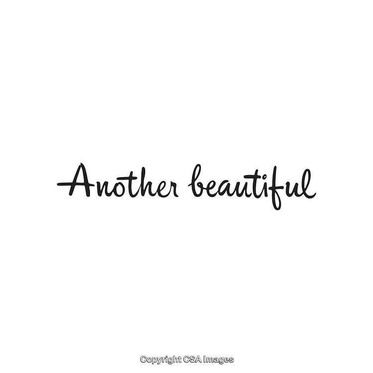 Minimalist Black Calligraphy of 'Another Beautiful' on White Background