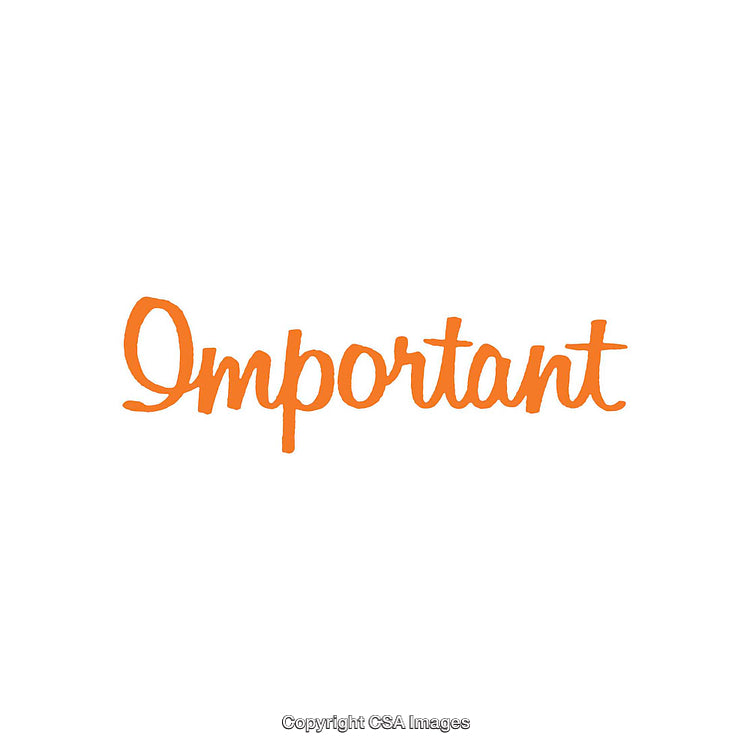 Handwritten Orange Text Spelling 'Important' on a Minimalist Background