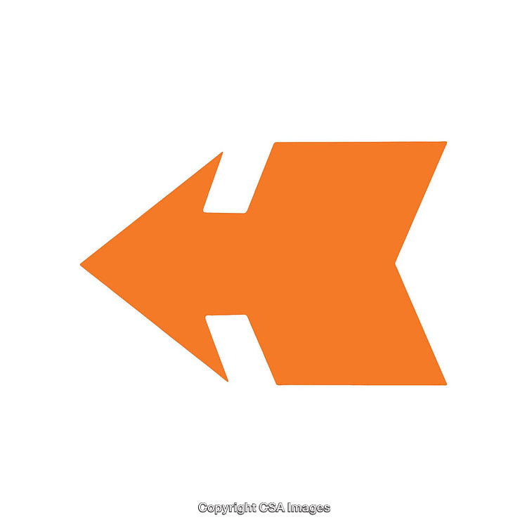 Bold Orange Directional Arrow Design on White Background