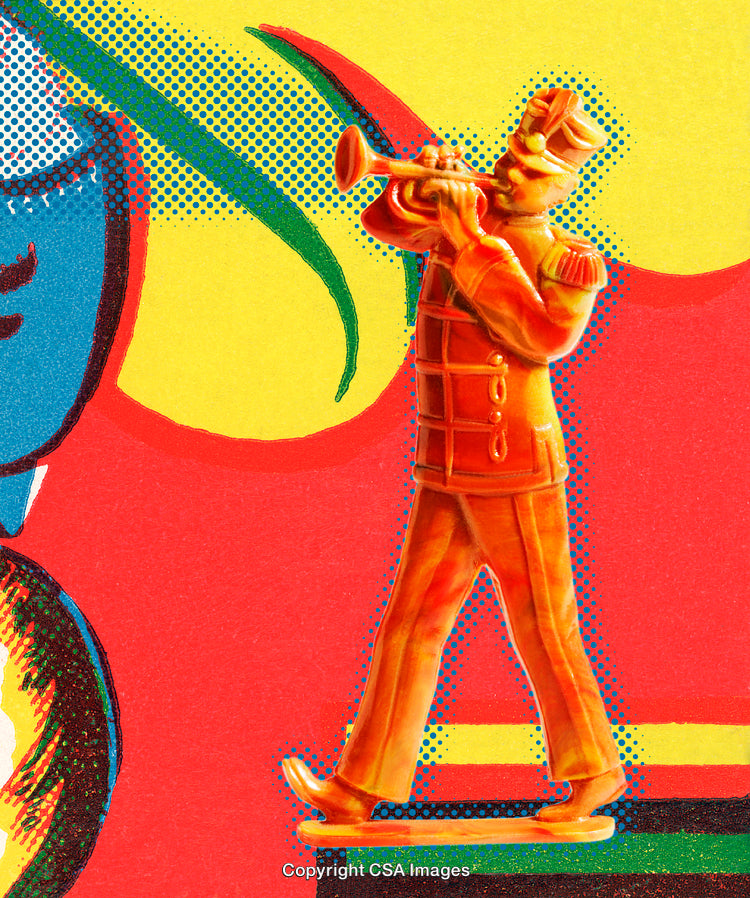 Colorful Plastic Toy of Musician in Pop Art Style