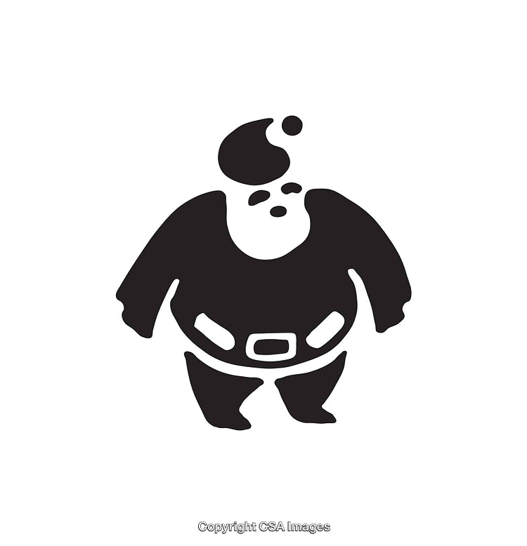 Minimalist Black and White Santa Claus Illustration in Line Art Style