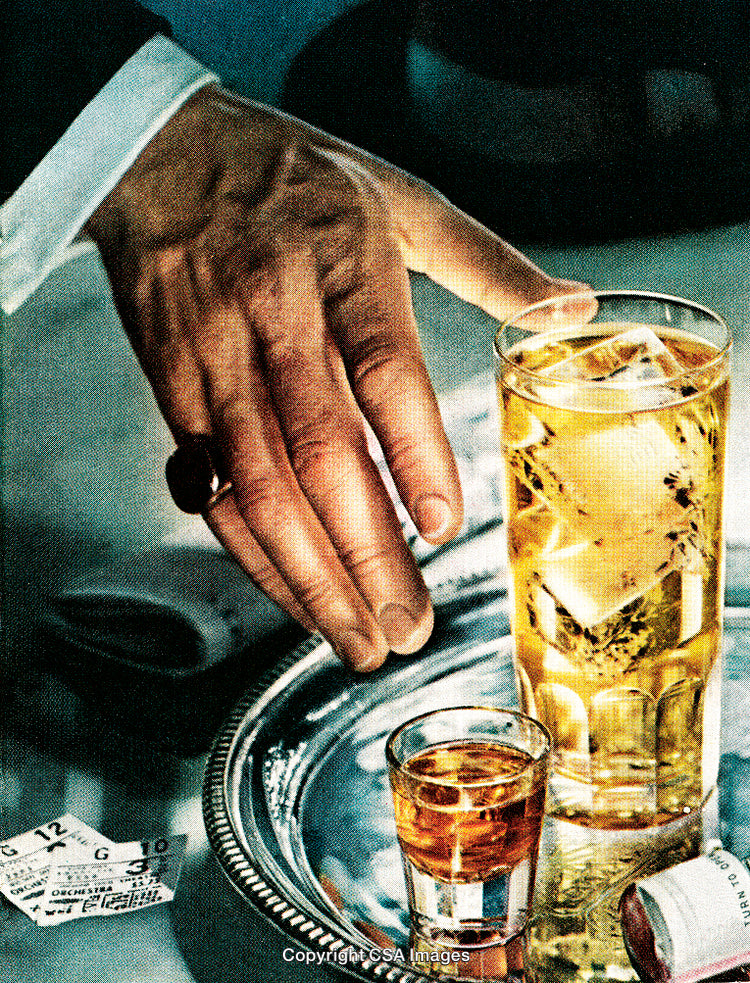 Elegant Display of Luxurious Beverages on a Silver Tray