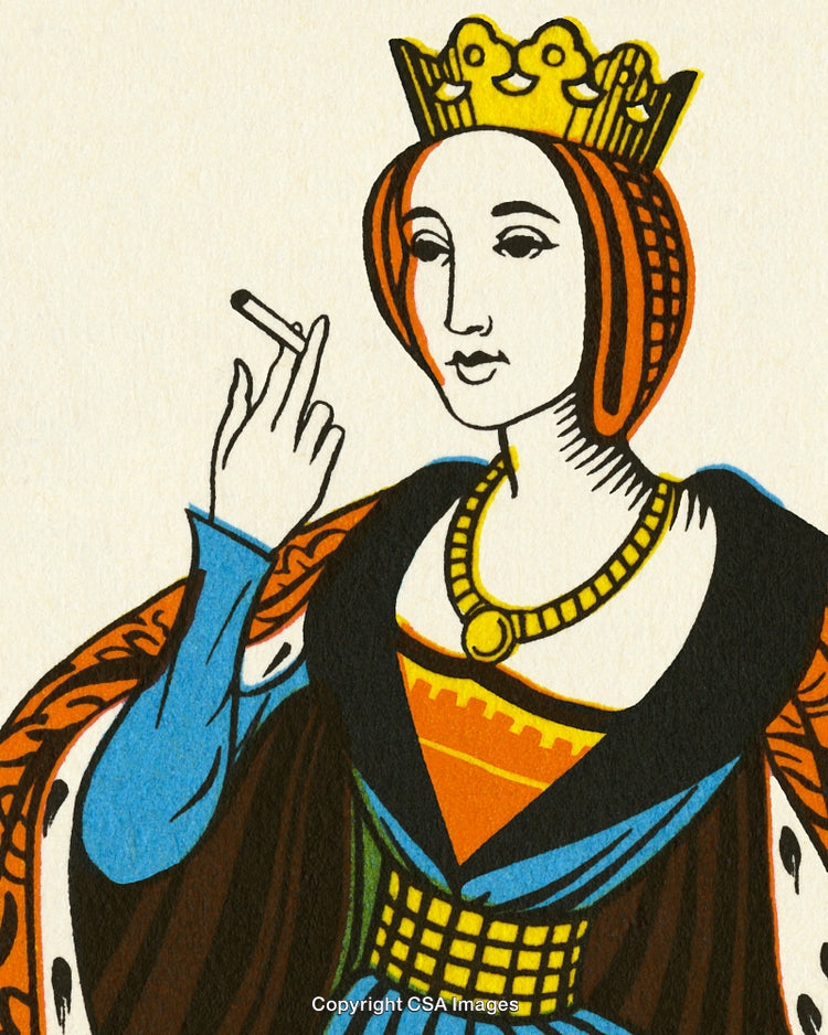 Queen Playing Card Illustration with an Iconic and Modern Twist
