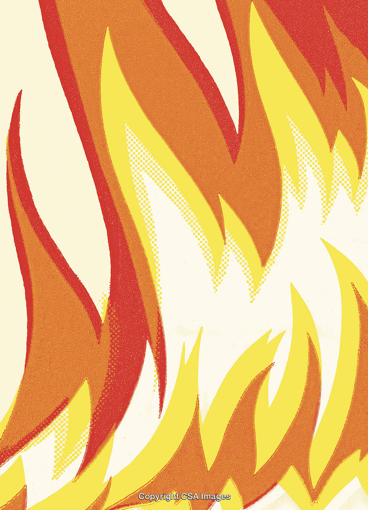 Dynamic Abstract Flames Featuring Bold Vibrant Colors of Orange and Yellow