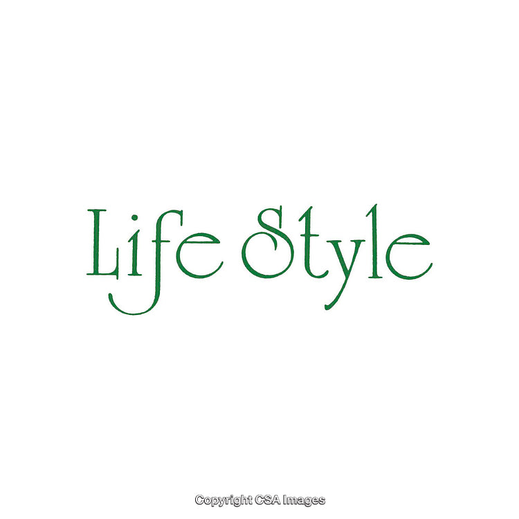 Elegant Green Typography Highlighting the Words 'Life Style' on White Background
