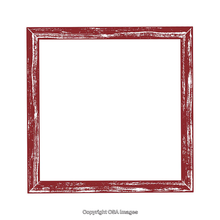 Rustic Wooden Frame With Vintage Design Isolated on White Background