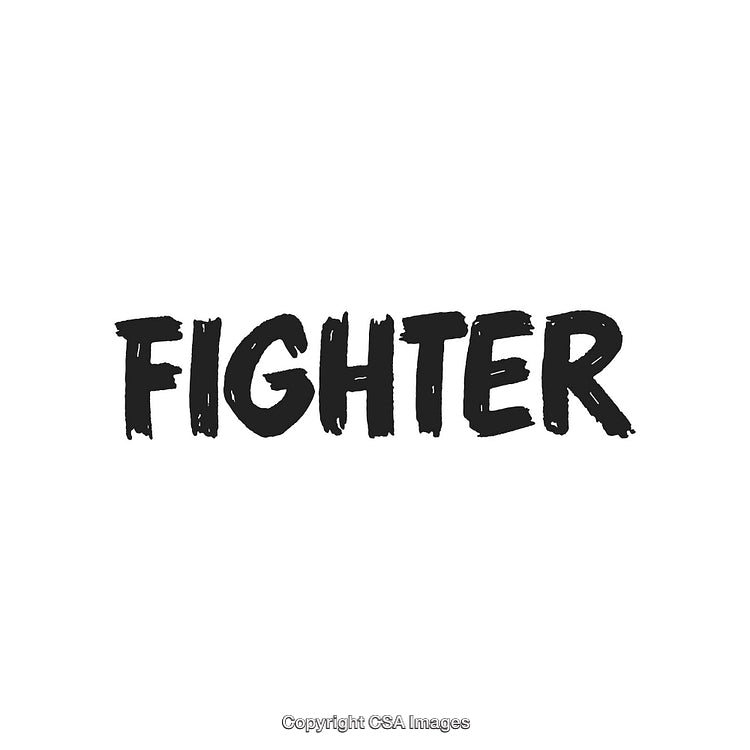 Bold Text Featuring the Word Fighter with Motivational Theme