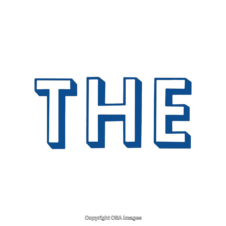 Bold Graphic Representation of the Word 'The' in Blue Typeface