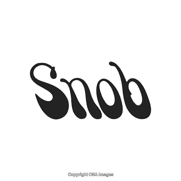 Stylized Snob Typography in Black Ink on a White Background