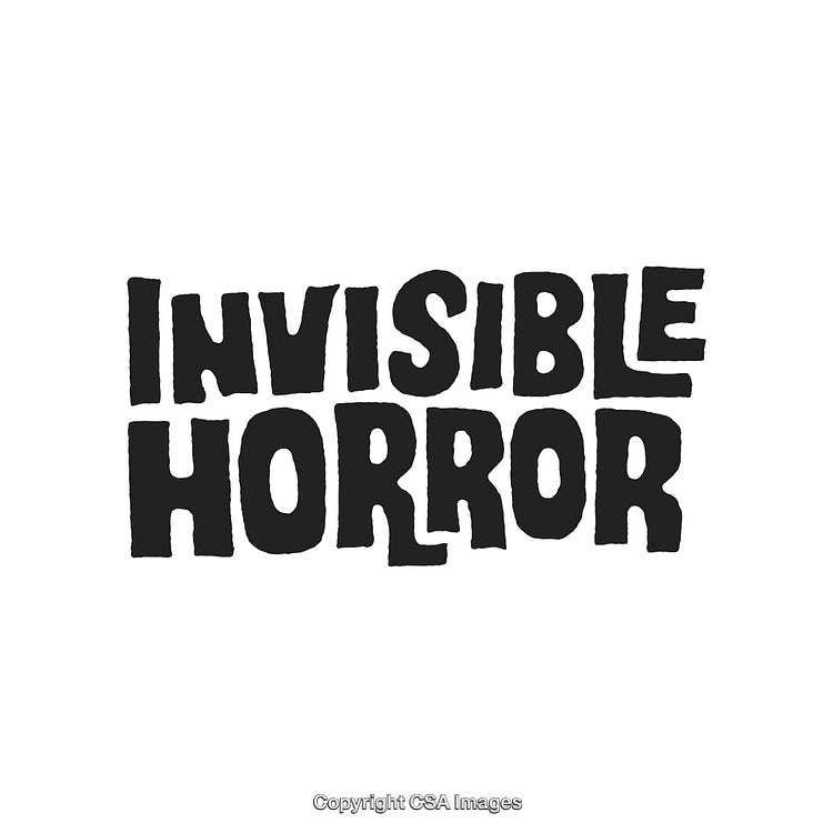 Minimalistic Black Invisible Horror Text on a White Background