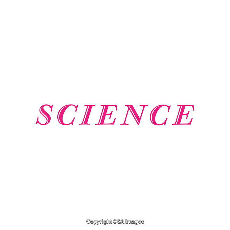 Pink Science Text on Minimalist White Background Display