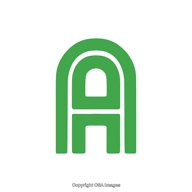Bold Green Letter A Design on White Background