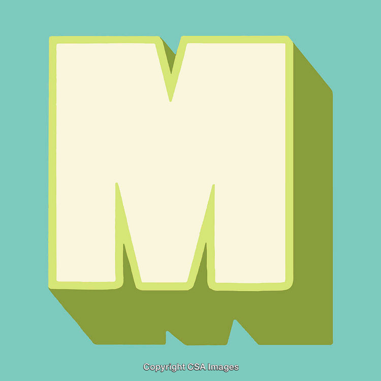 Bold Artistic Representation of the Letter M on a Vibrant Background