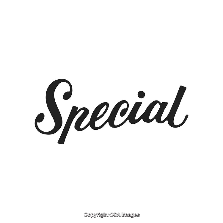 Elegant Script Typography Highlighting the Word Special on Plain Background
