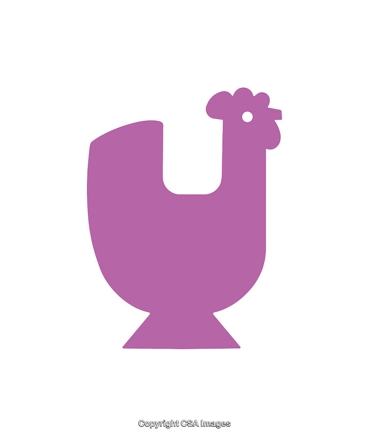 Minimalistic Purple Chicken Icon with Geometric Shape Silhouette