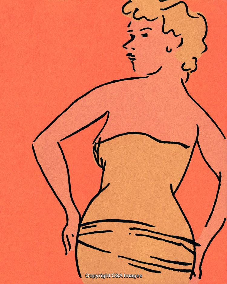 Abstract Illustration of a Woman's Silhouette on Vibrant Background