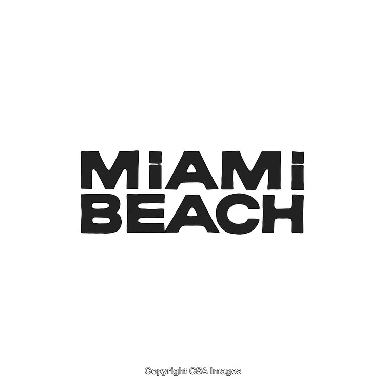 Black Text Design Reading 'Miami Beach' on a White Background