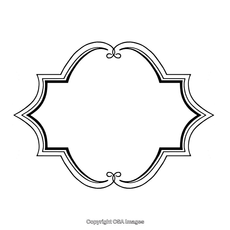 Elegant Black and White Decorative Border Frame Illustration