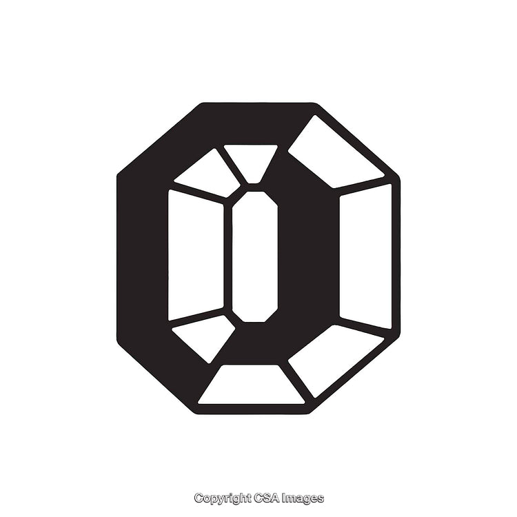 Stylized Geometric Letter O Design in Bold Black Lines