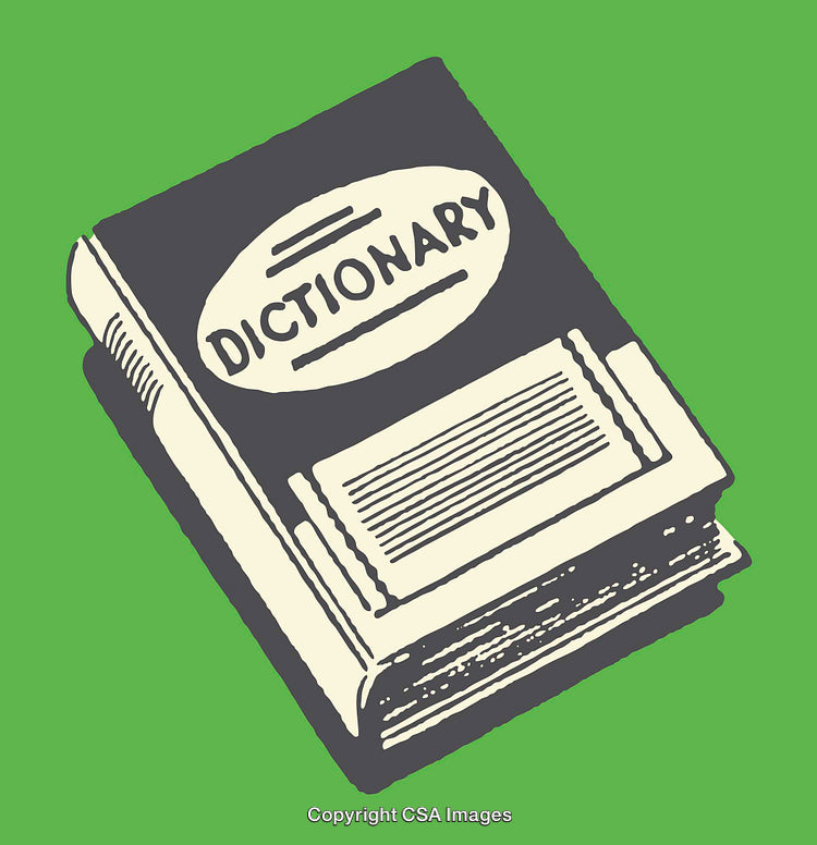 Illustration of a Dictionary Book on a Solid Green Background
