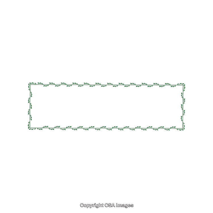 Simple Green Decorative Frame with Leaf Border for Elegant Designs