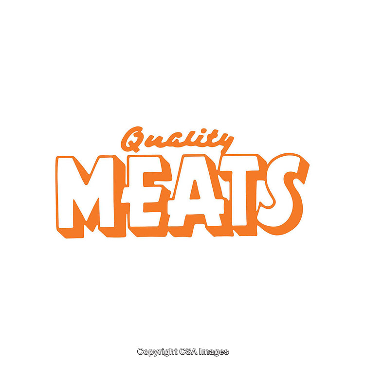 Stylized Logo Design Highlighting Quality Meats in Vibrant Orange