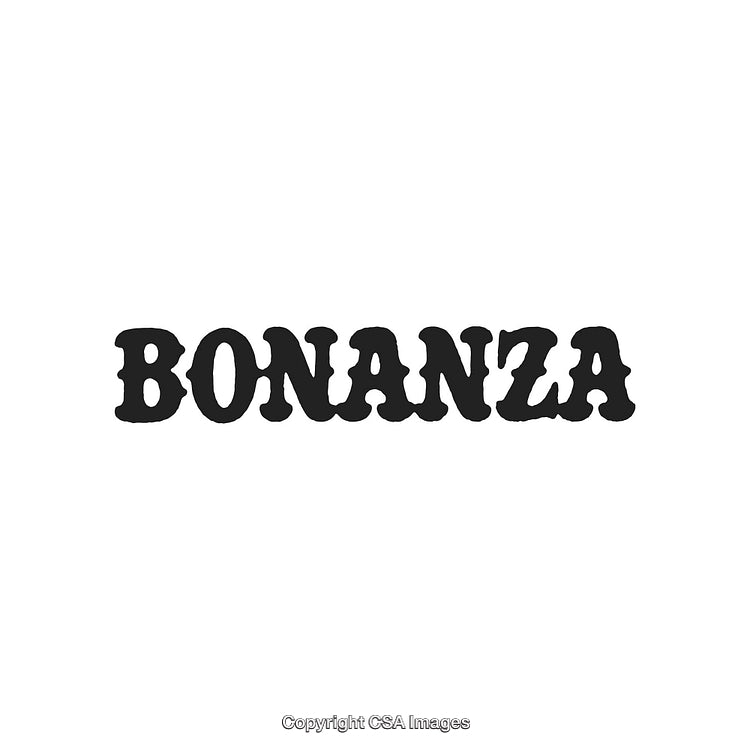 Bold Western-Inspired Typography Featuring the Word Bonanza in Black on White Background