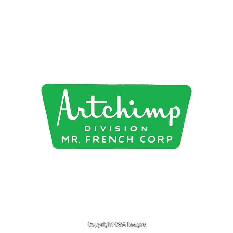 Green Typography Logo Displaying Bold Artchimp with Mr. French Corp Division