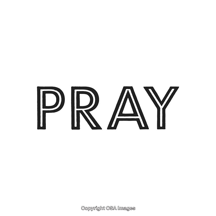 Monochrome Handwritten Typography Featuring the Word 'Pray' in Bold Design