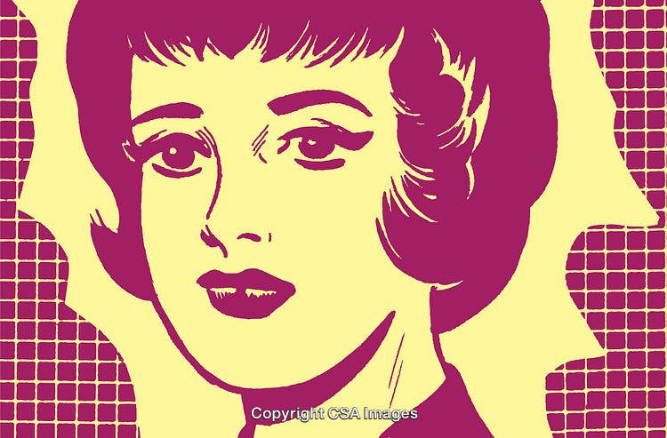Pop Art Illustration of a Woman With Vibrant Retro Colors