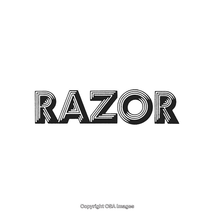 Stylized Text Illustration Featuring the Word 'Razor' in Unique Line Art Style