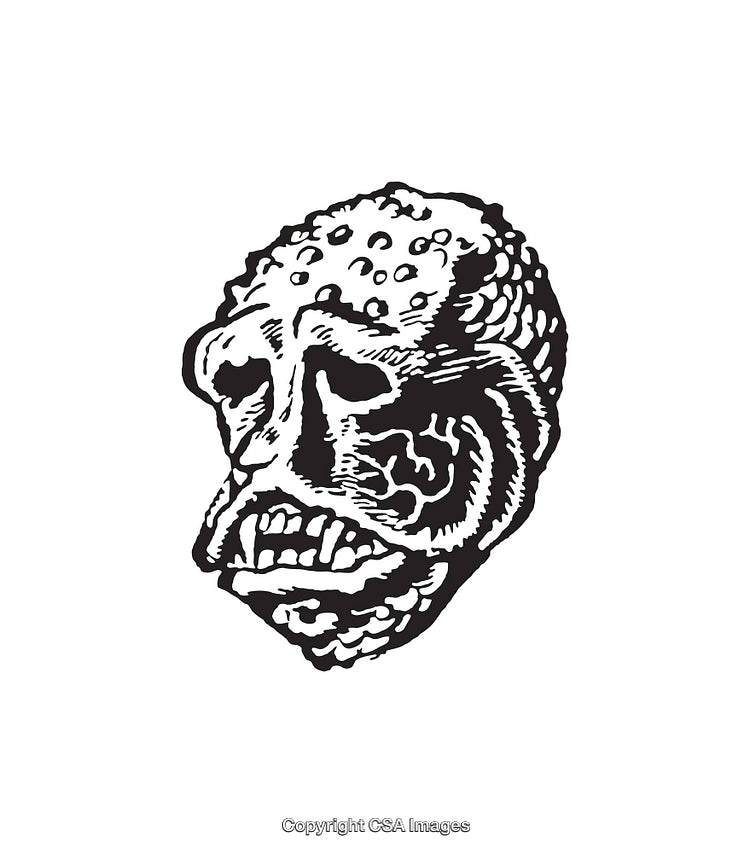 Detailed Black and White Line Art Illustration of a Unique Creature