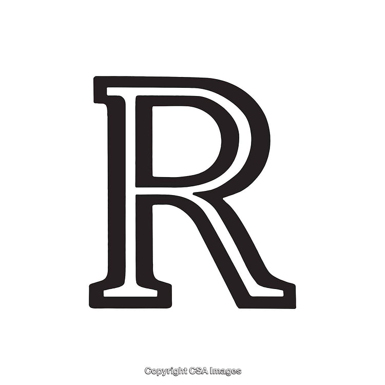 Bold Artistic Illustration of the Letter R in Black