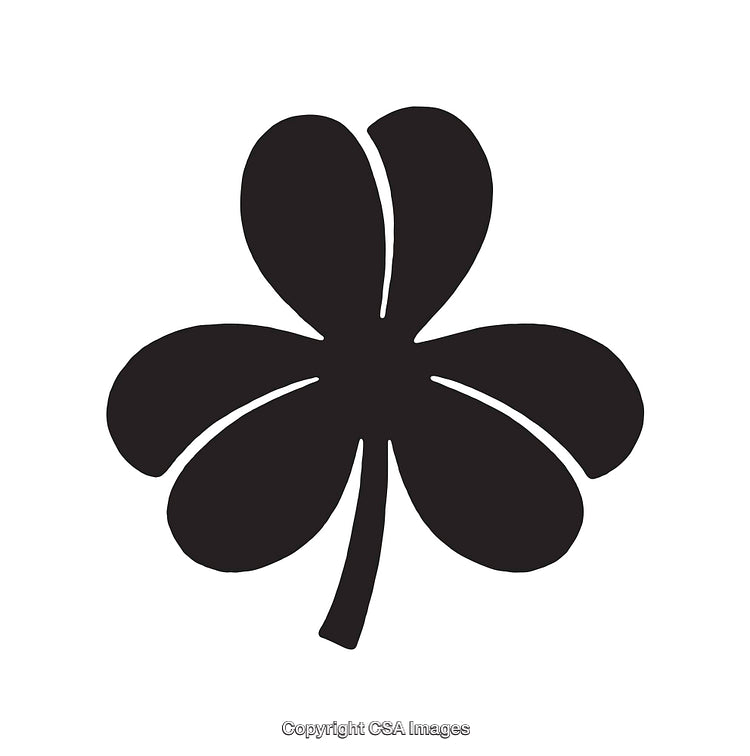 Black and White Illustration of a Simplistic Clover Icon Design