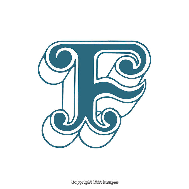 Elegant Artistic Letter F in Ornate Decorative Style