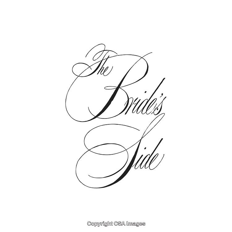 Elegant Calligraphic Typography Artwork with 'The Bride's Side' Design
