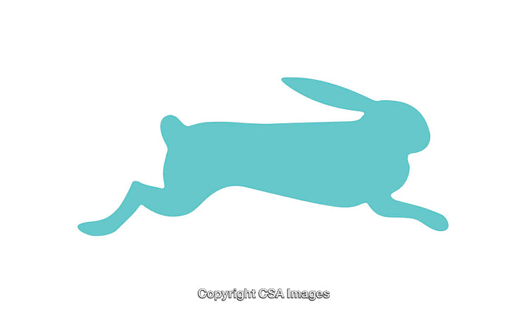 Silhouette of a Jumping Rabbit in Minimalist Style