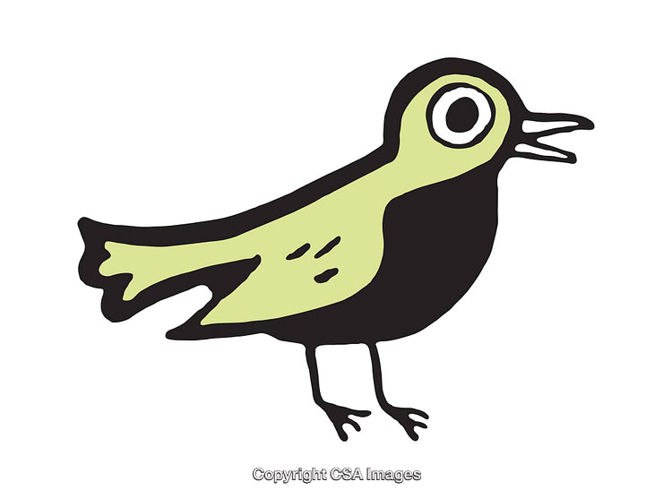 Colorful Illustration of a Bird in a Simplistic Artistic Style