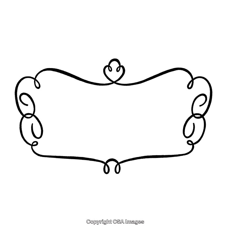 Elegant Black and White Decorative Border Frame with Swirl Design